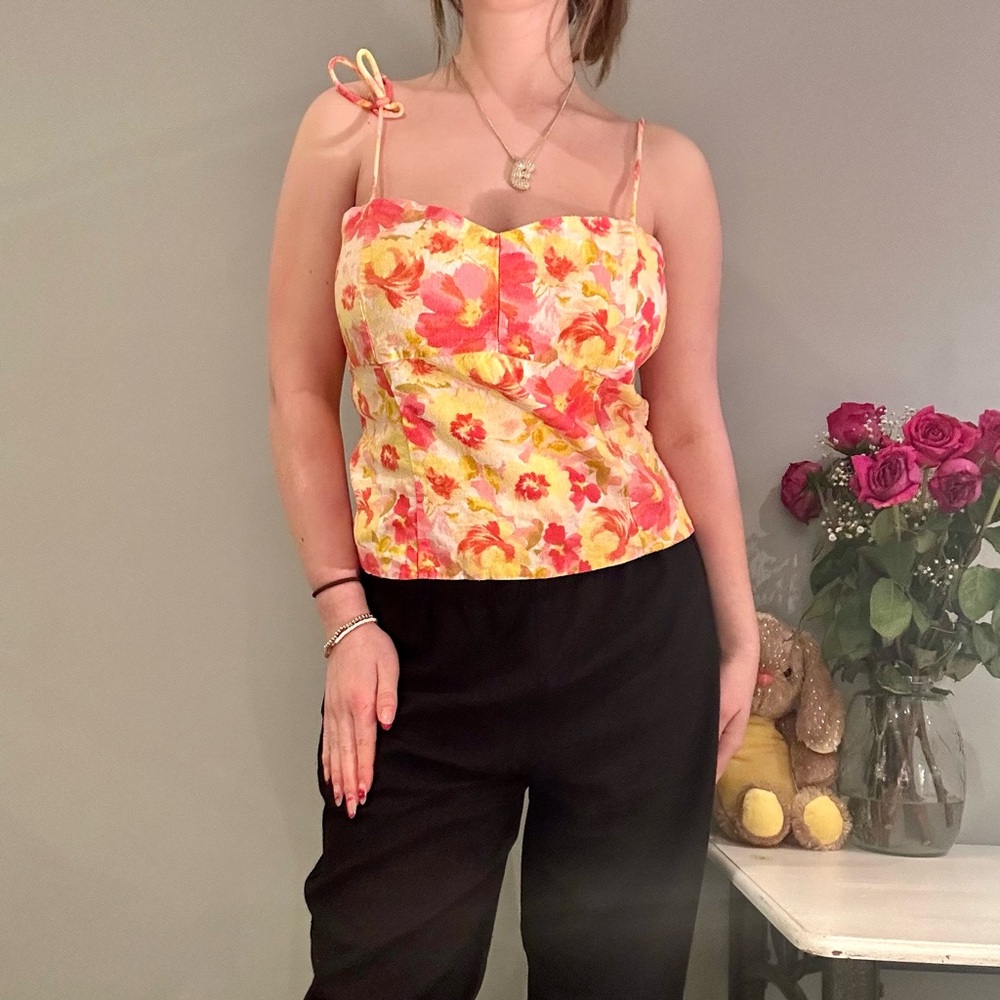 Floral corset style top